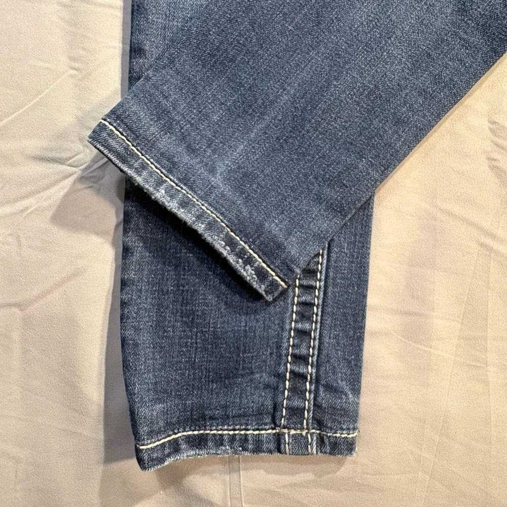 Miss Me Signature Skinny Jeans Embellished Pocket Mid Rise Stretch Sz 26💛